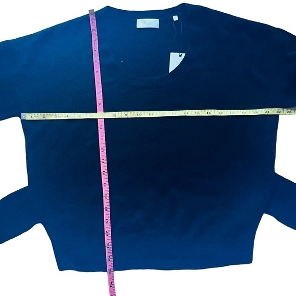 7 FOR ALL MANKIND Touch of Cashmere Black Tie Waist Pullover Size M - Picture 14 of 15